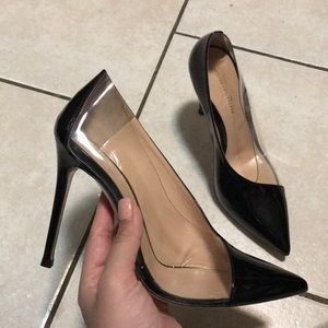 New Gianvito Rossi Leather & PVC Pointed-Toe Pumps